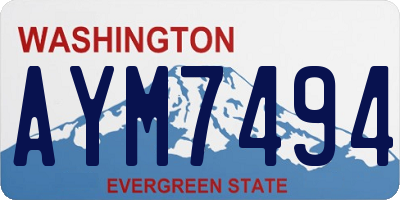 WA license plate AYM7494