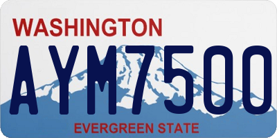 WA license plate AYM7500