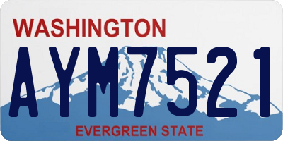 WA license plate AYM7521