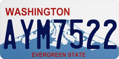 WA license plate AYM7522