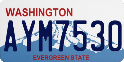 WA license plate AYM7530