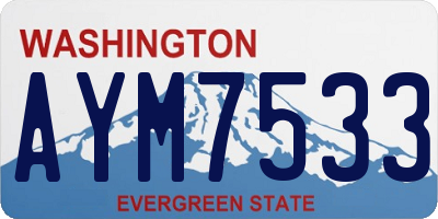 WA license plate AYM7533
