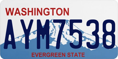 WA license plate AYM7538