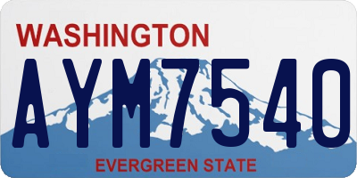 WA license plate AYM7540