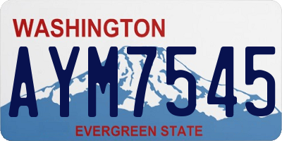 WA license plate AYM7545