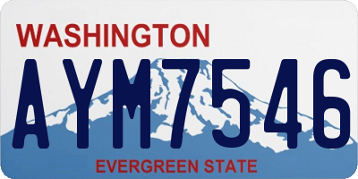 WA license plate AYM7546