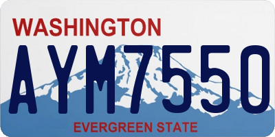 WA license plate AYM7550