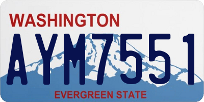 WA license plate AYM7551
