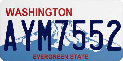 WA license plate AYM7552