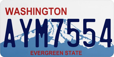 WA license plate AYM7554