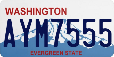 WA license plate AYM7555