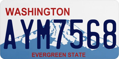 WA license plate AYM7568