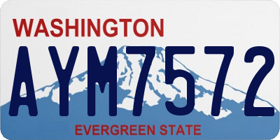 WA license plate AYM7572