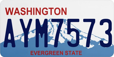 WA license plate AYM7573