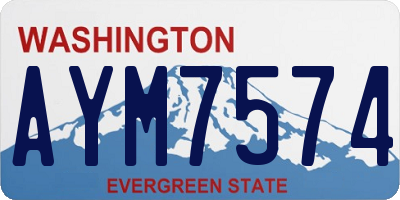 WA license plate AYM7574