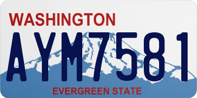 WA license plate AYM7581