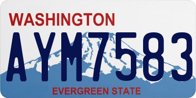 WA license plate AYM7583