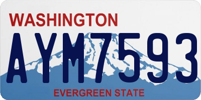WA license plate AYM7593