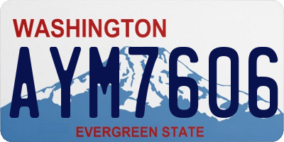 WA license plate AYM7606
