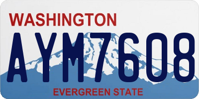 WA license plate AYM7608