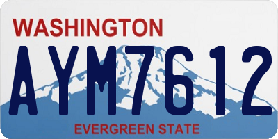 WA license plate AYM7612