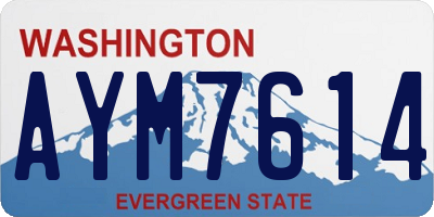 WA license plate AYM7614