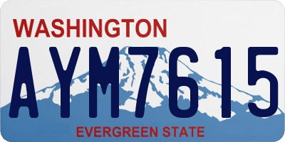 WA license plate AYM7615