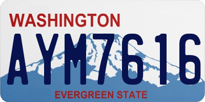 WA license plate AYM7616