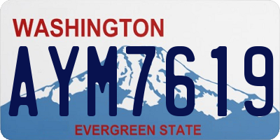 WA license plate AYM7619