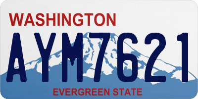 WA license plate AYM7621