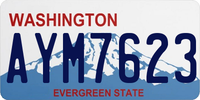 WA license plate AYM7623