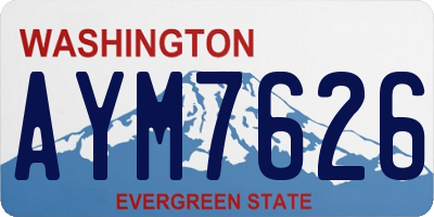 WA license plate AYM7626