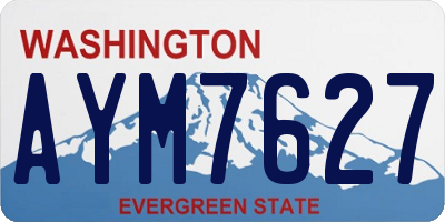 WA license plate AYM7627
