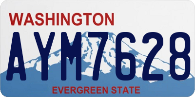 WA license plate AYM7628