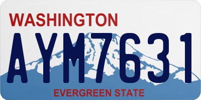 WA license plate AYM7631