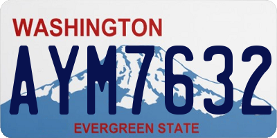 WA license plate AYM7632