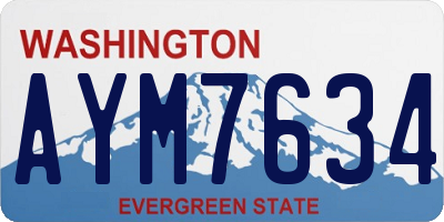 WA license plate AYM7634