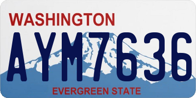 WA license plate AYM7636