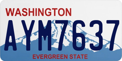 WA license plate AYM7637