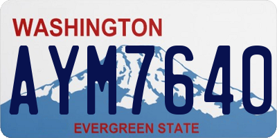 WA license plate AYM7640