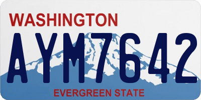 WA license plate AYM7642