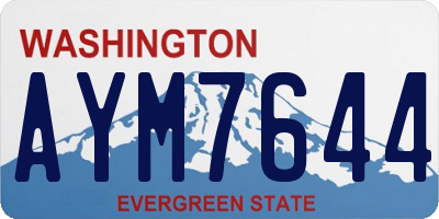 WA license plate AYM7644