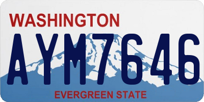 WA license plate AYM7646
