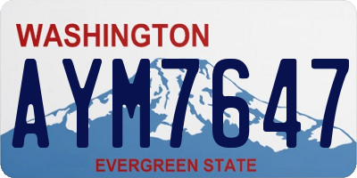 WA license plate AYM7647