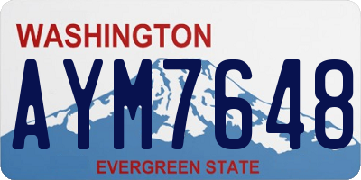 WA license plate AYM7648