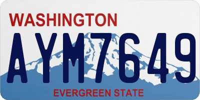 WA license plate AYM7649