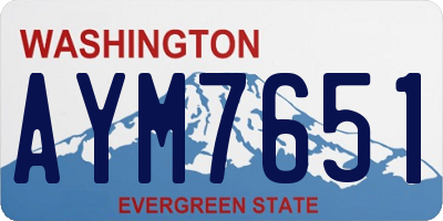 WA license plate AYM7651