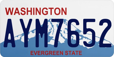 WA license plate AYM7652