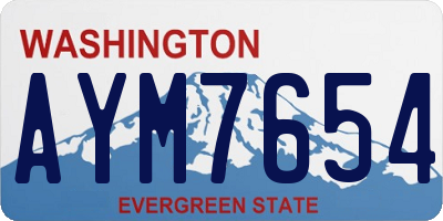 WA license plate AYM7654