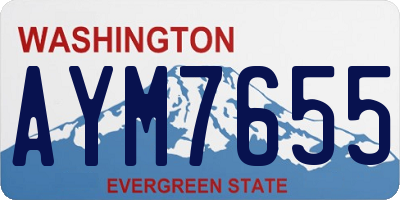 WA license plate AYM7655
